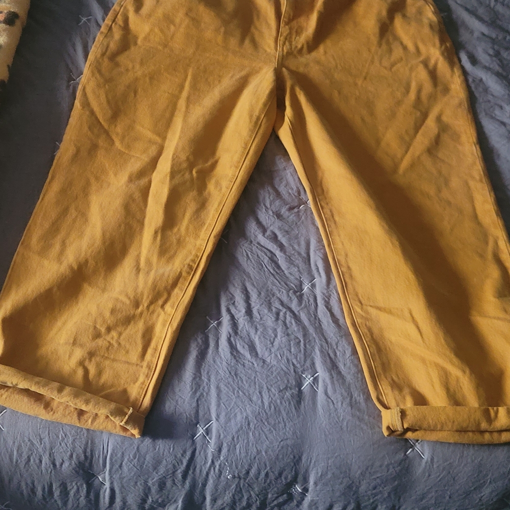 Madewell Mustard Wide Leg Jeans